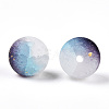 Frosted Baking Paint Crackle Glass Beads with Glitter Powder DGLA-T004-8mm-01J-2