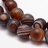 Natural Striped Agate/Banded Agate Bead Strands G-K166-11-8mm-01-3