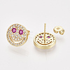 Brass Micro Pave Cubic Zirconia Stud Earrings EJEW-S201-193-1