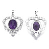 Natural Amethyst Pendants G-S274-12K-3