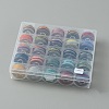 25 Rolls 25 Colors Round Segment Dyed Waxed Polyester Thread String YC-YW0001-02C-2