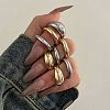8Pcs Alloy Open Cuff Rings Kit for Women RJEW-K260-03-1