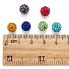 Mixed Color Grade A Round Pave Disco Ball Beads X-RB-H258-8MM-M-4