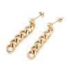 Curb Chains Dangle Stud Earring and Pendant Necklace SJEW-E043-03-6