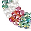 Electroplate Transparent Glass Beads Strands GL-CBADAFE-01F-4