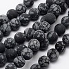 Natural Snowflake Obsidian Beads Strands G-D674-8mm-1