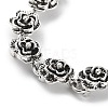 Vintage Alloy Rose Flower Link Chain Bracelet for Women BJEW-A140-01AS-2