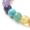 Gemstone & Natural Wood Beaded Stretch Bracelet for Women BJEW-JB09294-6