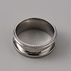 201 Stainless Steel Grooved Finger Ring Settings STAS-WH0027-26B-P-2