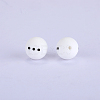 Christmas Printed Round with Snowman Pattern Silicone Focal Beads SI-JX0056A-119-1