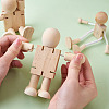 Unfinished Blank Wooden Robot Toys AJEW-TA0001-03-9