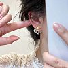 Alloy & Imitation Pearl Stud Earrings WG51E44-01-4