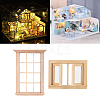 2Pcs 2 Styles Mini-Display Wood Windows DJEW-OC0001-12-6