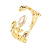 Brass Pave Cubic Zirconia Cuff Open Rings CU-CBACDF6-09G-02-4