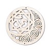 DIY Unfinished Bohemian Meditation Energy Symbol Wood Pendant Decoration Kits DIY-B060-01-4