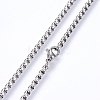 Non-Tarnish 304 Stainless Steel Box Chain Necklaces LS-NJEW-F227-09P-03-2