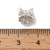 Flower Brass Micro Pave Cubic Zirconia Tube Bails KK-C072-05A-S-3