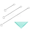 Anti-Tarnish 3Pcs 3 Style Rhodium Plated 925 Sterling Silver Chain Extender FIND-SZ0001-74P-1