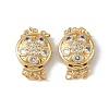 Rack Plating Brass Micro Pave Clear Cubic Zirconia Box Clasps KK-G494-10G-1