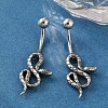 Snake 316 Surgical Stainless Steel Belly Button Rings EJEW-G416-18C-AS-3
