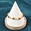 Brass Pave Cubic Zirconia Heart Flower Link Chain Bracelets for Women KK-CBA68DA-13G-01-1