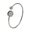 304 Stainless Steel Cuff Blank Bangle Bases with Round Tray STAS-Z088-04A-P-1