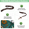 FIBLOOM 2Pcs 2 Colors Alloy Religion Crucifix Cross Pendant Necklaces Set NJEW-FI0001-38-3