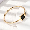 Square 304 Stainless Steel Enamel Cuff Bangles BJEW-Z166-01G-3