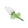 Glass Seed Beaded Rose Pendants PALLOY-MZ00959-05-3
