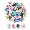 UV Plating Rainbow Iridescent Acrylic Beads OACR-C012-01-1-1