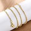 Brass Rondelle Link Chain Necklaces for Women NJEW-K282-04G-1