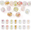 14Pcs 7 Colors Handmade Foil Lampwork Beads FOIL-TA0001-06-1