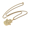 201 Stainless Steel Hollow Cut Hamsa Hand Pendant Necklaces LS-NJEW-H065-07G-2
