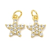 Rack Plating Brass Micro Pave Clear Cubic Zirconia Pendants LS-KK-B093-12B-G-1