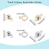 SUNNYCLUE 20 Sets 2 Colors 201 Stainless Steel Snap Clasps STAS-SC0004-14-2