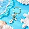 Iron with Natural Cowrie Shell Keychain KEYC-JKC00854-2