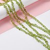 Natural Peridot Chip Beads Strands G-G905-09-2