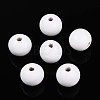 Spray Painted Round Natural Schima Wood Beads WOOD-A018-14mm-30-1