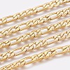 Ion Plating(IP) 304 Stainless Steel Figaro Chain Bracelets BJEW-P235-03G-2