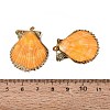 Electroplate Natural Scallop Shell Pendants SSHEL-Q100-20KCG-3