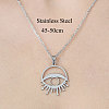 201 Stainless Steel Hollow Eye Pendant Necklace NJEW-OY002-02-3