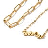 304 Stainless Steel Paperclip Chains & Cable Chain Bracelet Sets AJEW-U005-05C-G-3