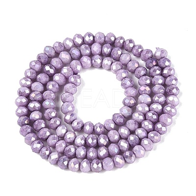 Anti-Tarnish Electroplate Rondelle Glass Beads Strands EGLA-T021-3mm-17-11-1