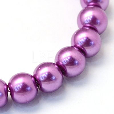 Baking Paint Pearlized Glass Pearl Round Bead Strands HY-Q003-6mm-16-1