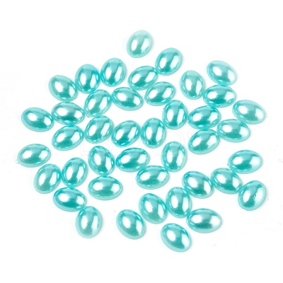 ABS Plastic Imitation Pearl Cabochons SACR-R755-8x6mm-Z19-1