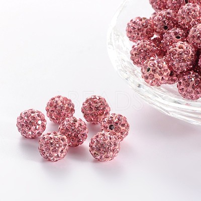 Polymer Clay Rhinestone Beads RB-C1438-10mm-A27-1