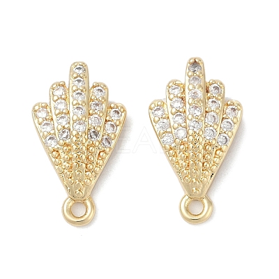 Brass Micro Pave Cubic Zirconia Stud Earring Findings KK-Z094-13G-1