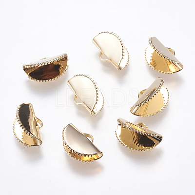 Brass Ribbon Crimp Ends KK-F738-04G-1