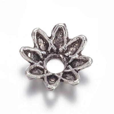 Flower Tibetan Silver Fancy Bead Caps A475-1