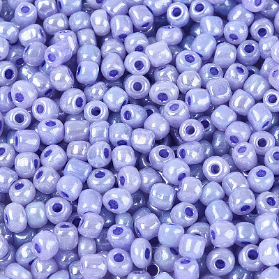 DIY Craft Beads 6/0 Ceylon Round Glass Seed Beads X-SEED-A011-4mm-146-1